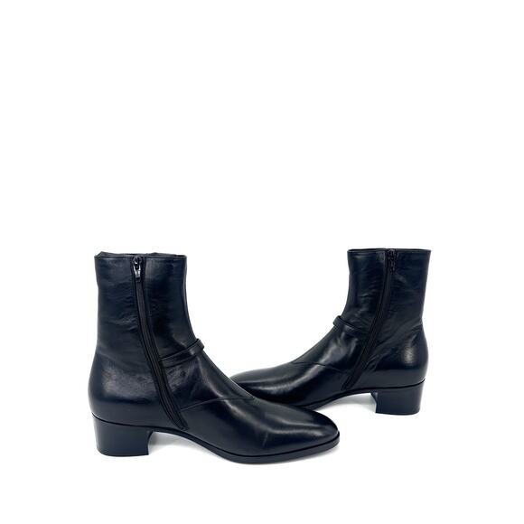 NIB Saint Laurent Vlad 45 Zip Ankle Boots EU 42 US 9 Black Leather $1,290 main image 15